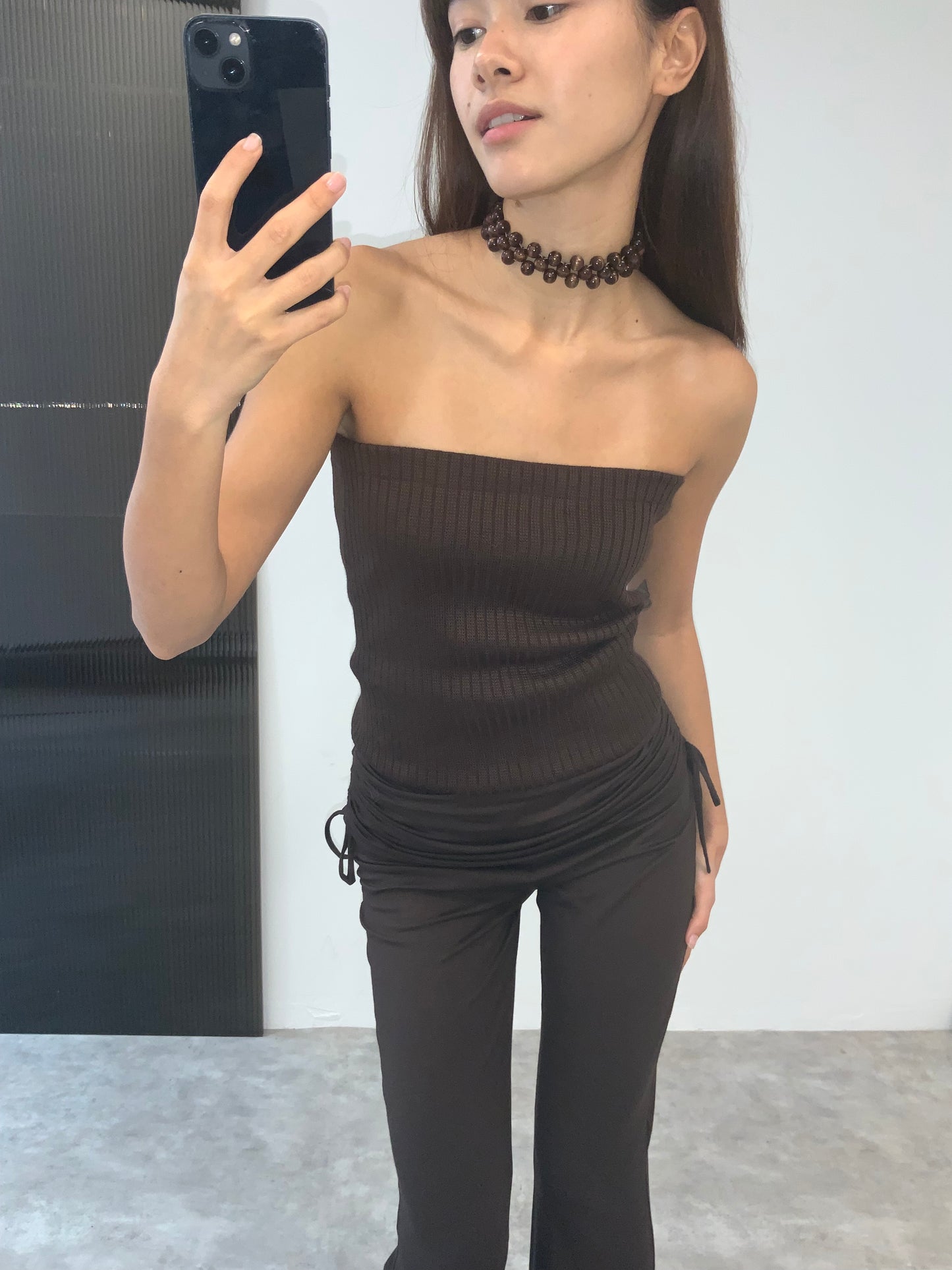 KNITTED BROWN TOP