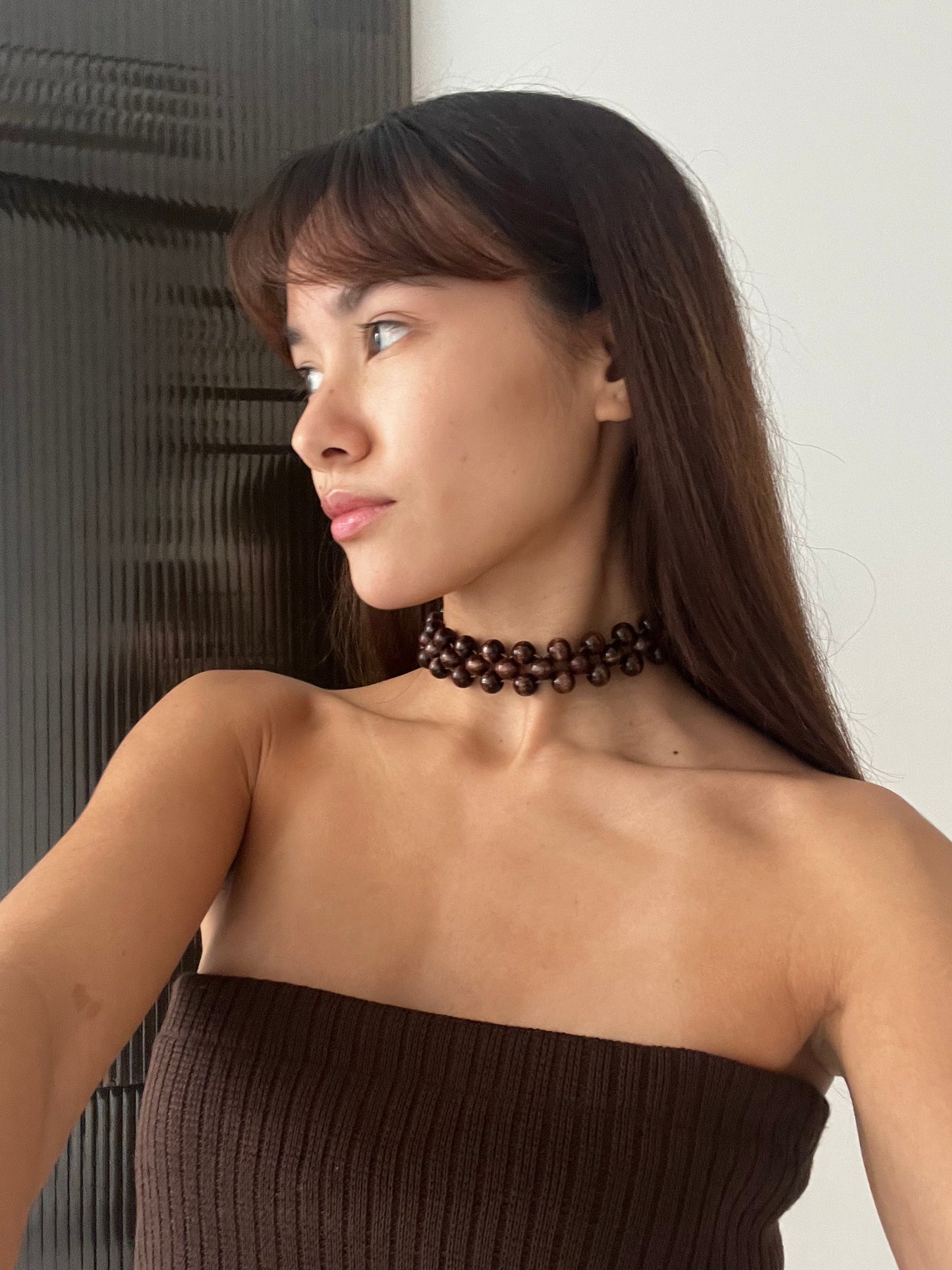 KNITTED BROWN TOP