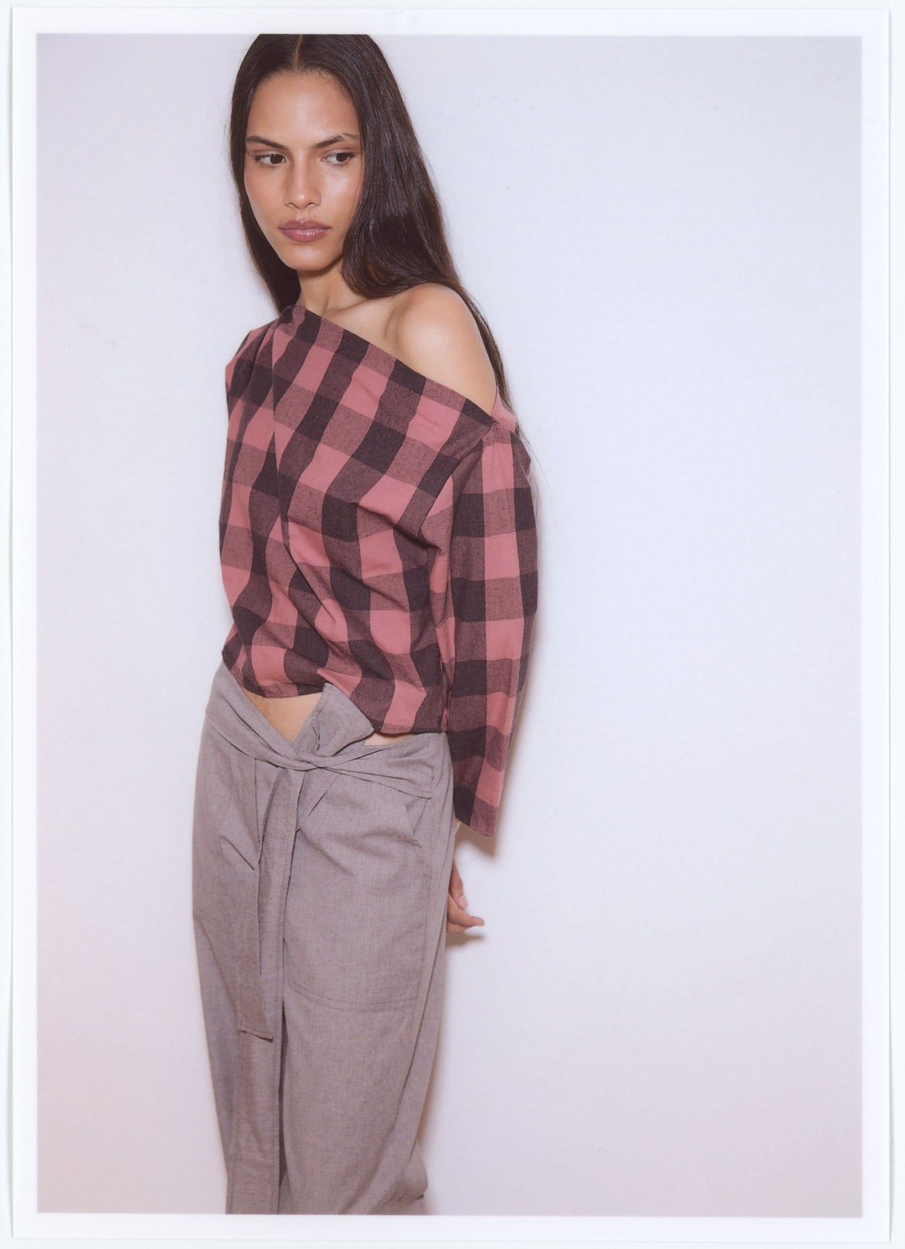 CHECKED CHEMISE PINK