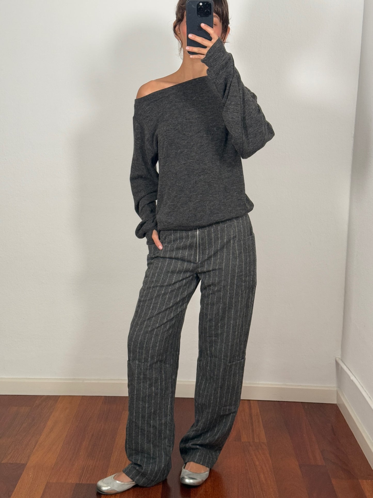 WOOL STRIPED PANT