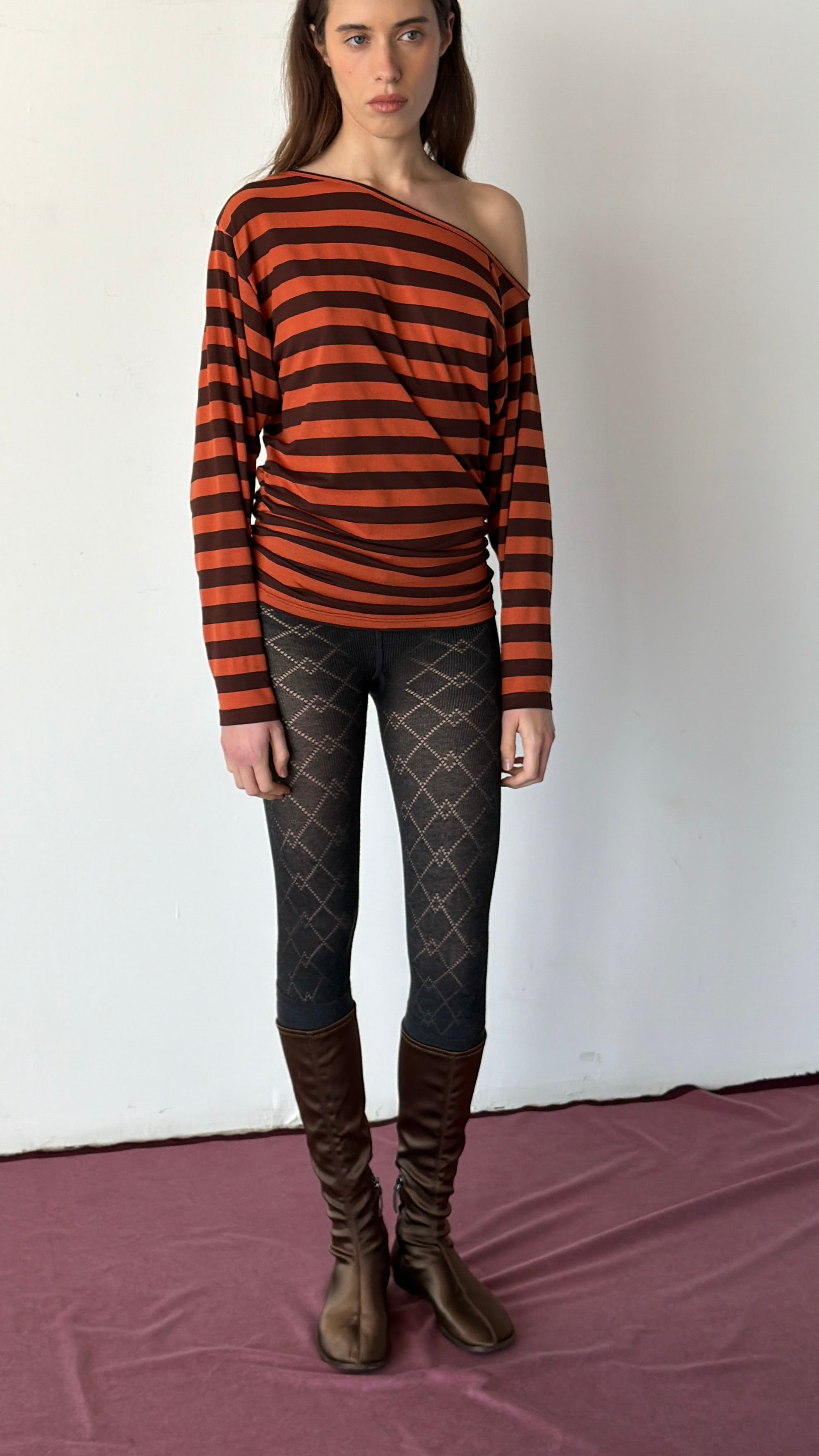 TERRA STRIPED OFF-SHOULDER TOP