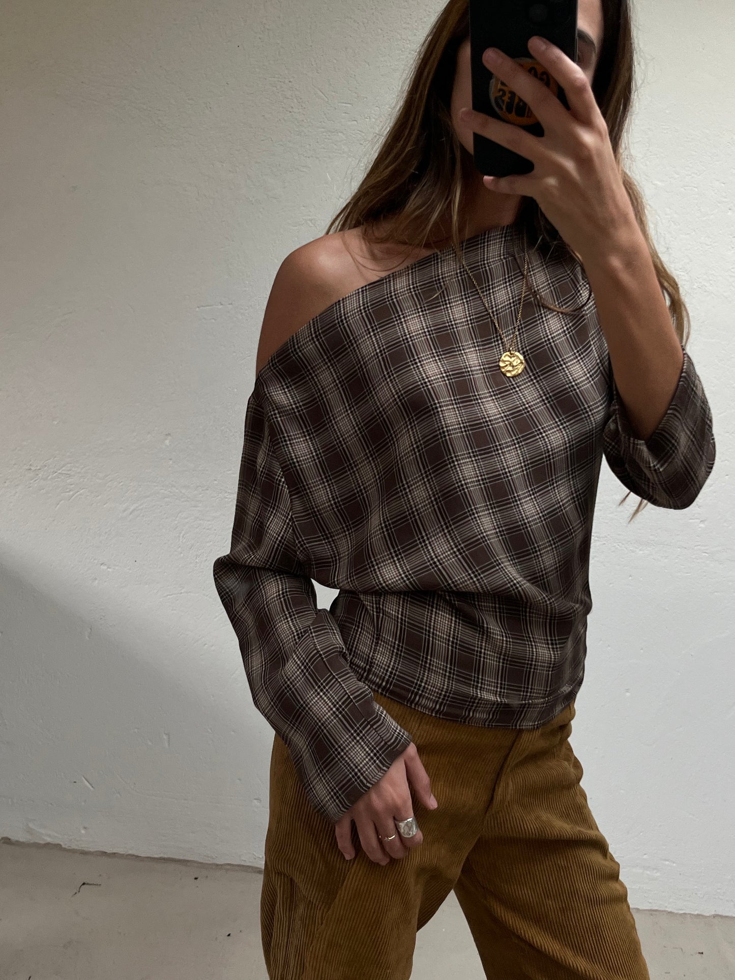 BROWN CHECKS CHEMISE