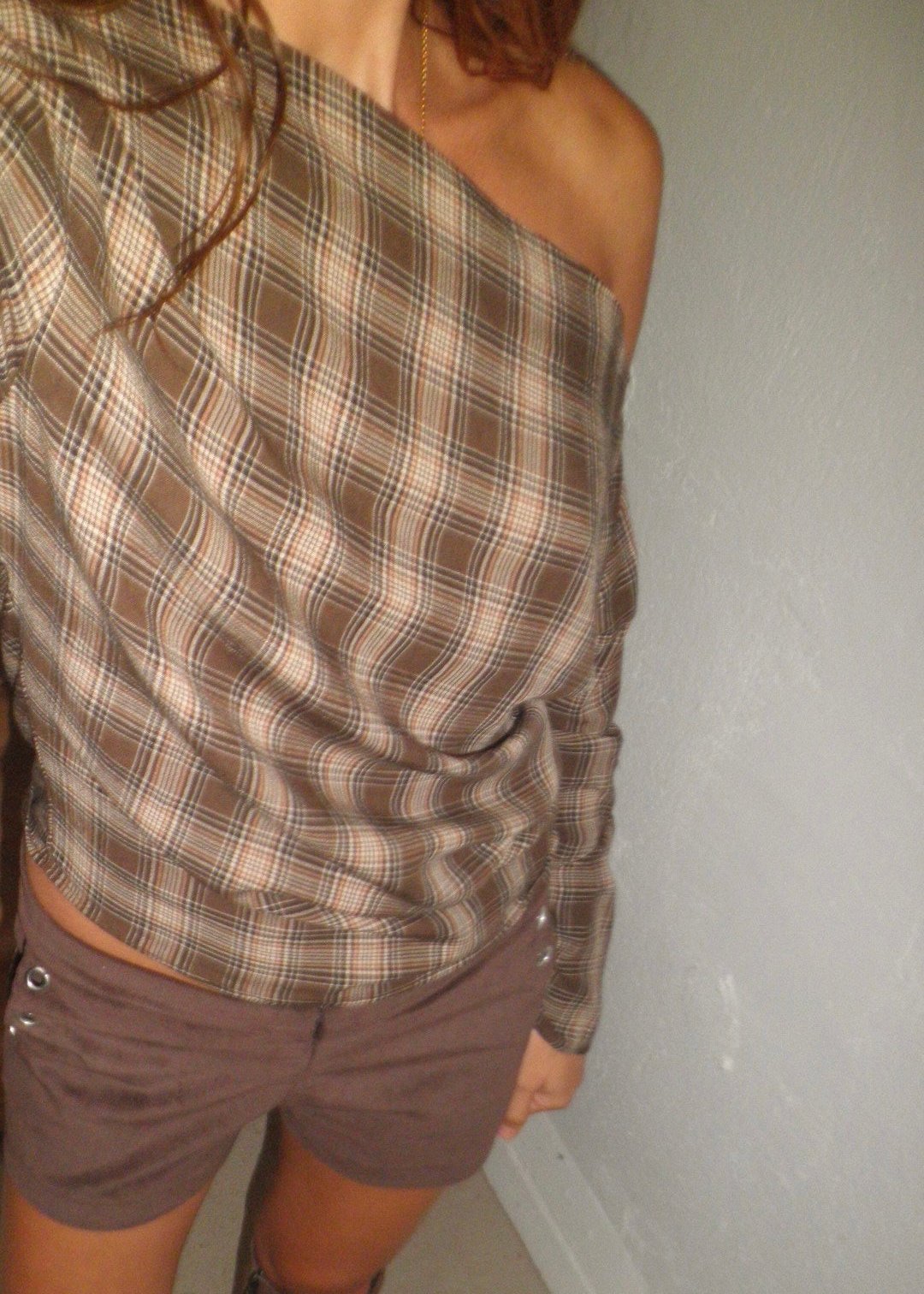 BROWN CHECKS CHEMISE