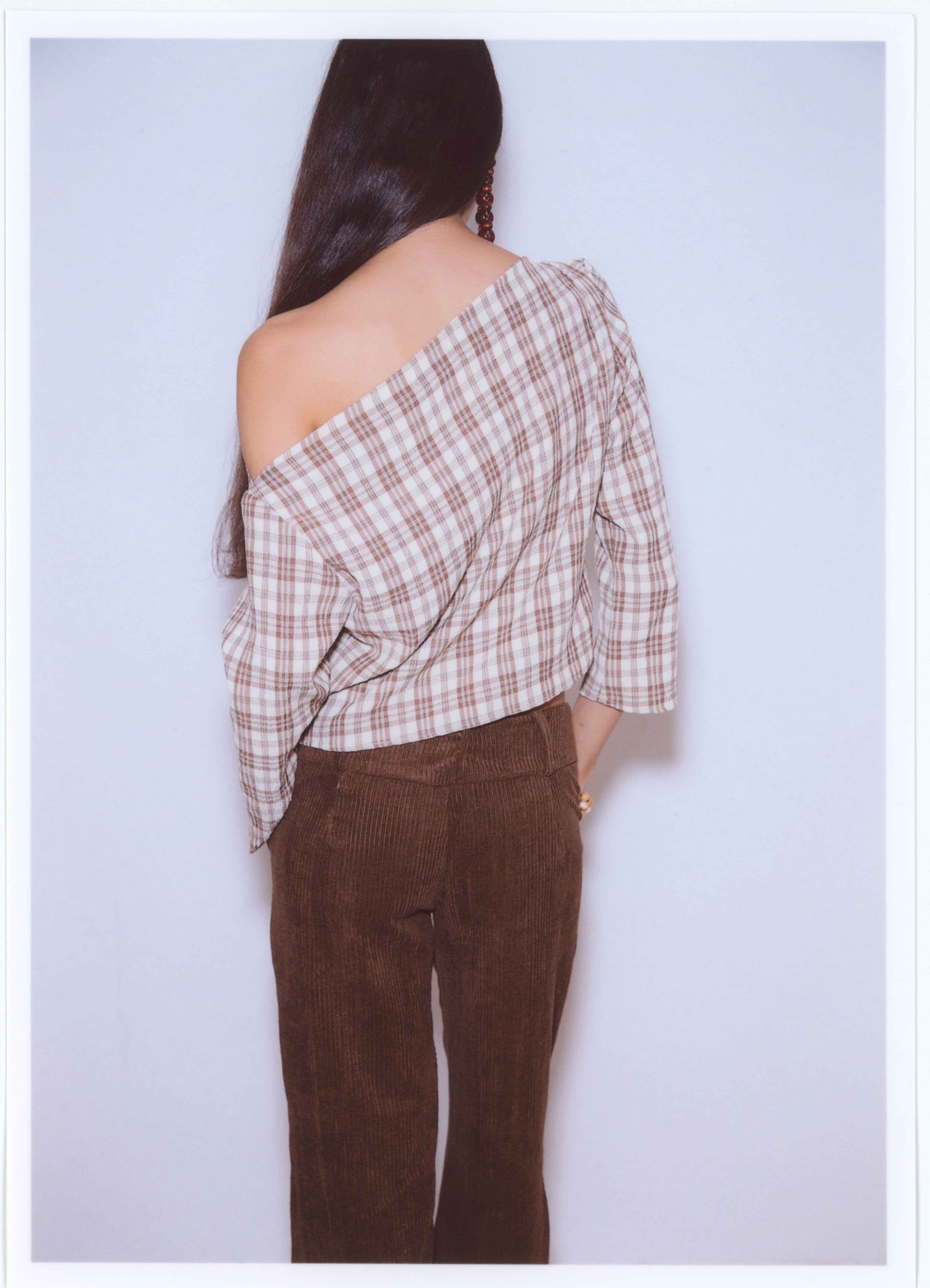 BROWN CHECKED CHEMISE