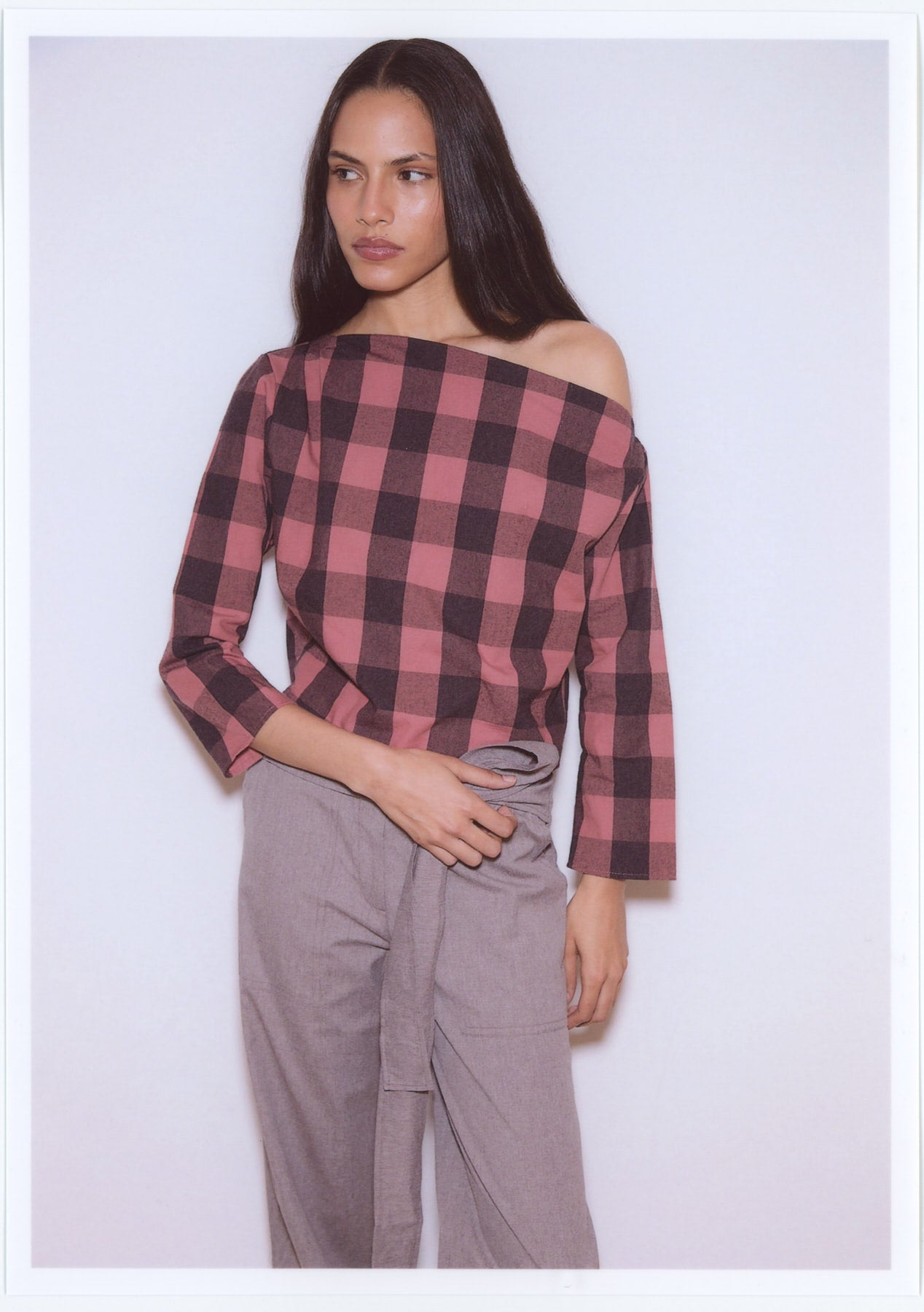 CHECKED CHEMISE PINK