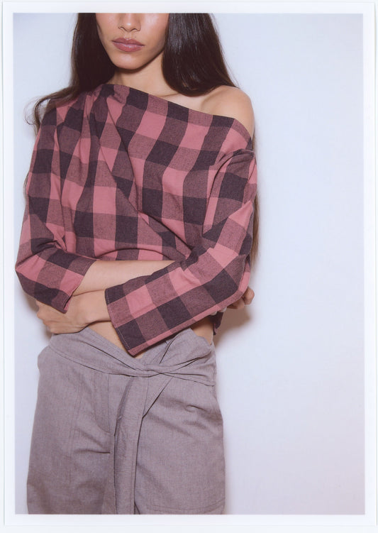CHECKED CHEMISE PINK