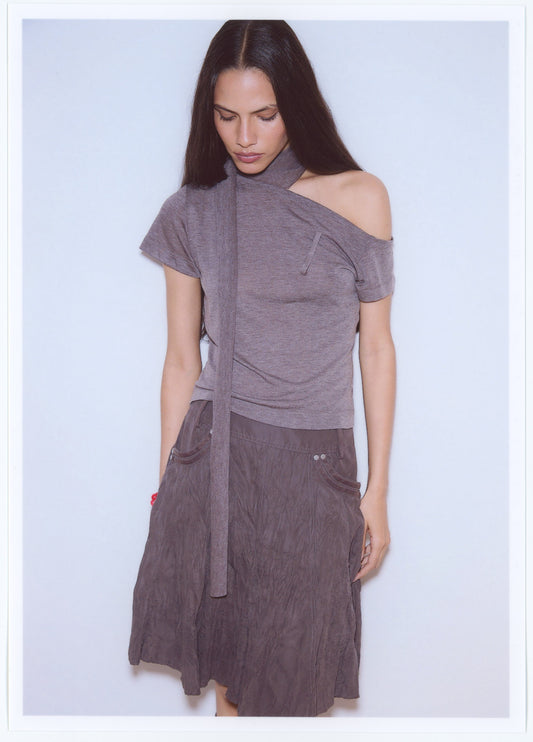 SCARF KNITTED TOP